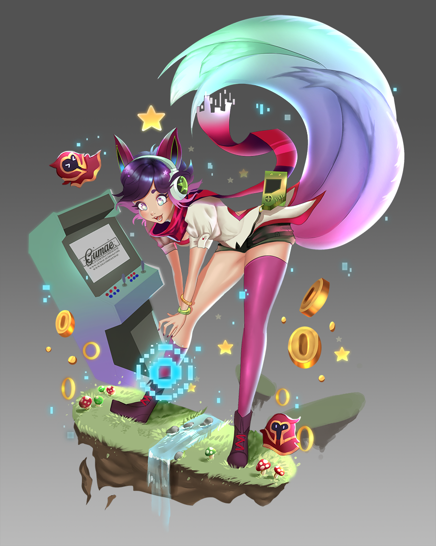 900x1127  gumae: “ Arcade Ahri! Trying another stye~ Support me on Patreon to get the  process … | Lol league of legends, League of legends memes, League of  legends characters