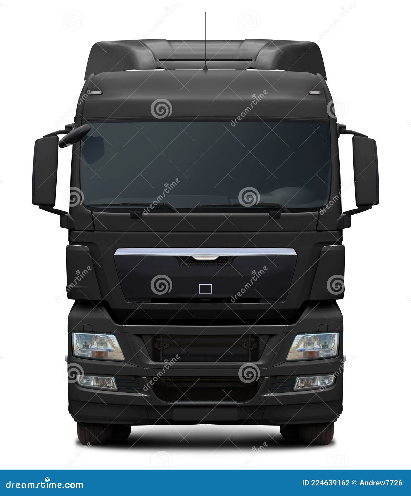 1400x1690  Полностью черный грузовик Man TGX, вид спереди. Фото со стока - Иллюстрация длинной передней части: 224639162