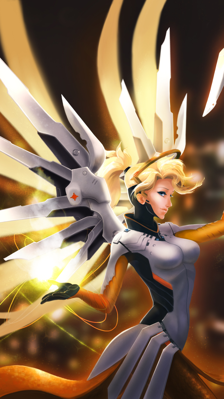 750x1334  Скачать картинки «Мерси (Overwatch)» на телефон, бесплатные HD картинки «Милосердие (Overwatch)»