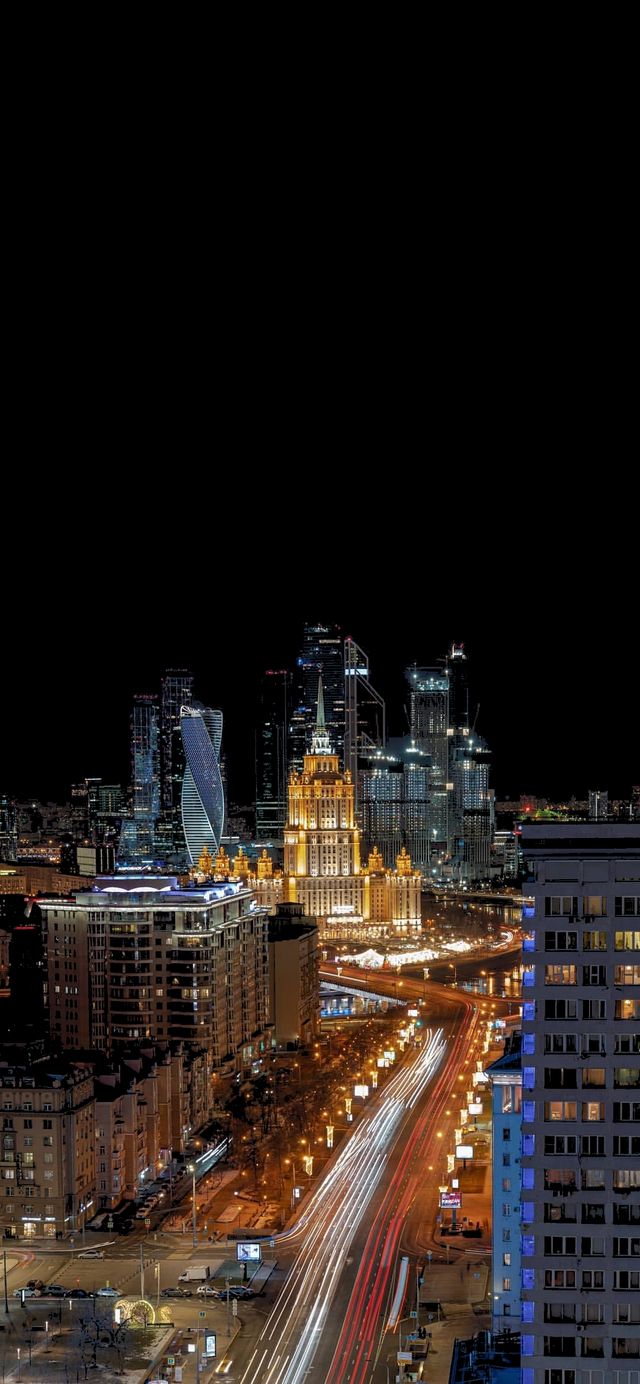 640x1384  Москва ночью [1080x2335] - Amoledbackgrounds | Зимние пейзажи, Москва, Ночная жизнь