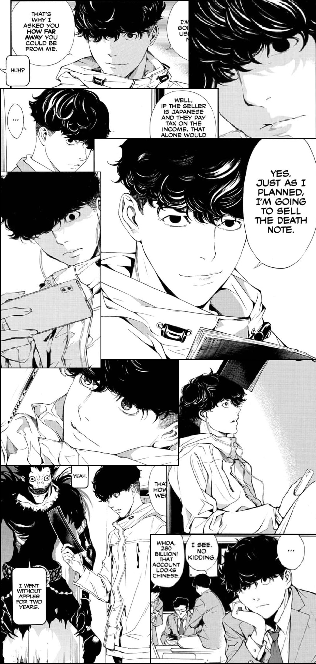 1088x2280   Сделал обои для телефона Minoru: deathnote