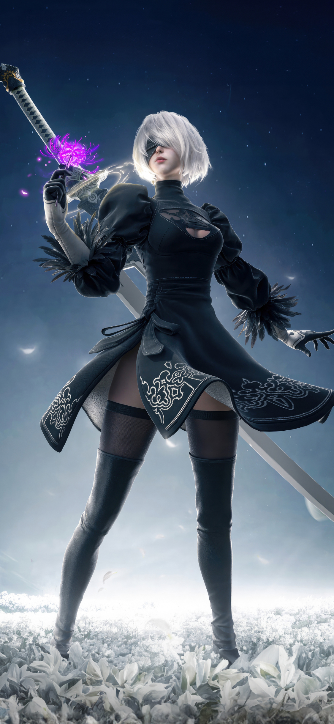 1125x2436  Скачать 1125x2436 2b of nier: автоматы, аниме, iphone x, 1125x2436 обои, картинки 1125x2436