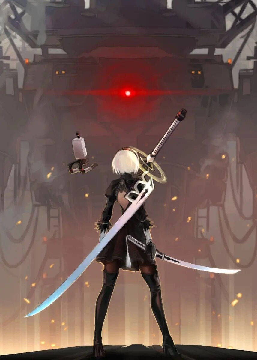 857x1200  Аниме-игра Nier Automata | Репродукции видеоигр | Плакат Nier Automata - Аниме Куадрос - Aliexpress