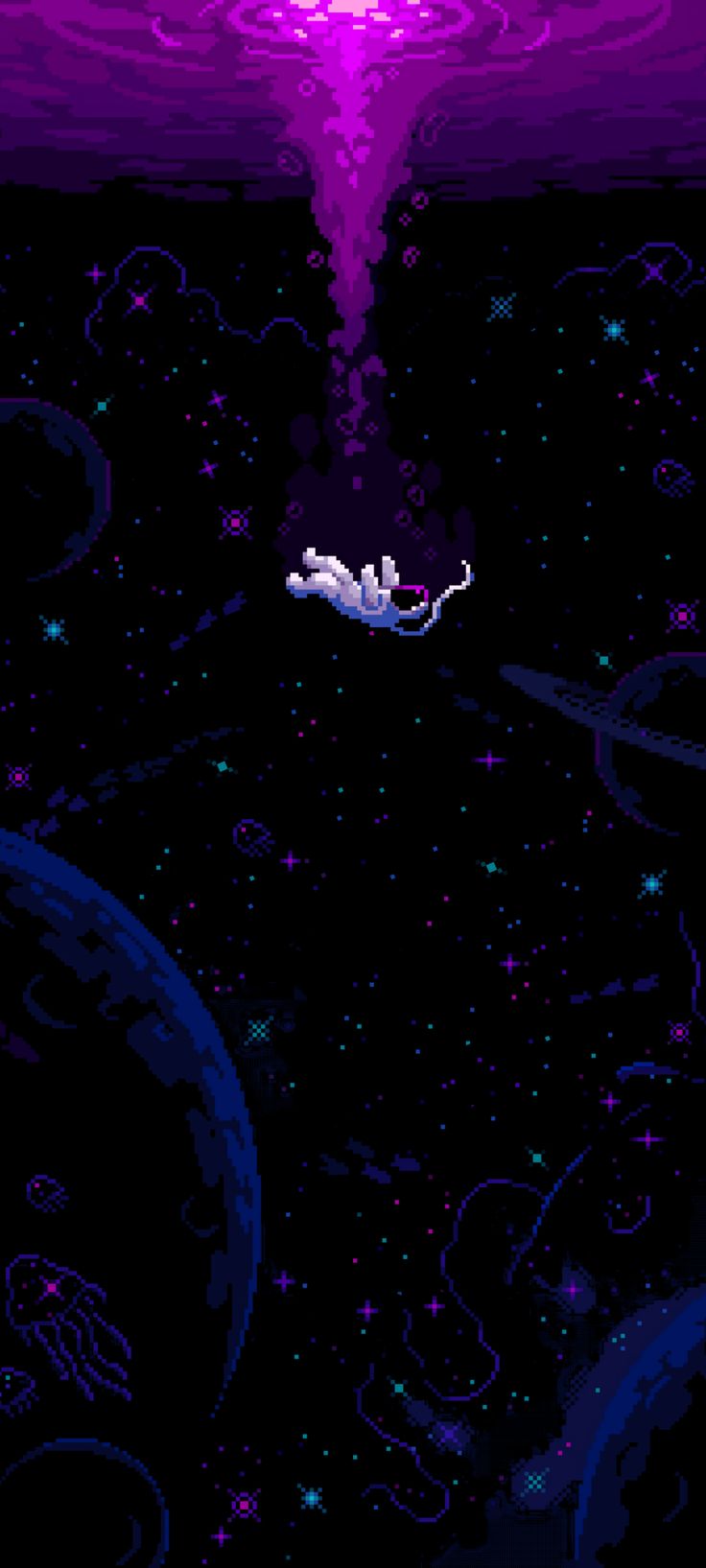 736x1635  Космическое море [1440×3200]: Amoledbackgrounds | Пиксель арт фон, Арт обои, Классные обои арт