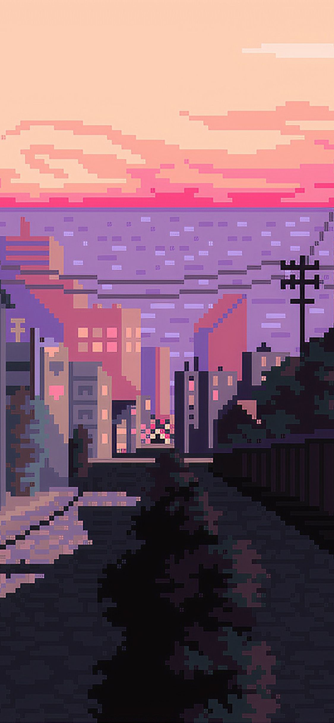 1125x2436  4k Pixel Art Обои для iPhone — Обои Пещера