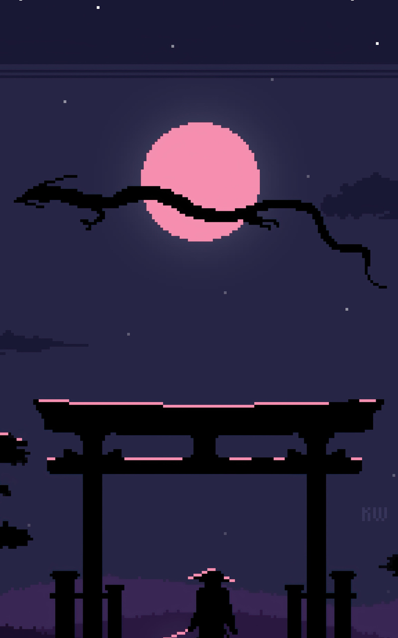 800x1280  800x1280 Японские деревья Дракон Пиксельная графика 4k Nexus 7,Samsung Galaxy Tab 10,Note Android Tablets HD 4k Обои, изображения, фоны, фото и картинки