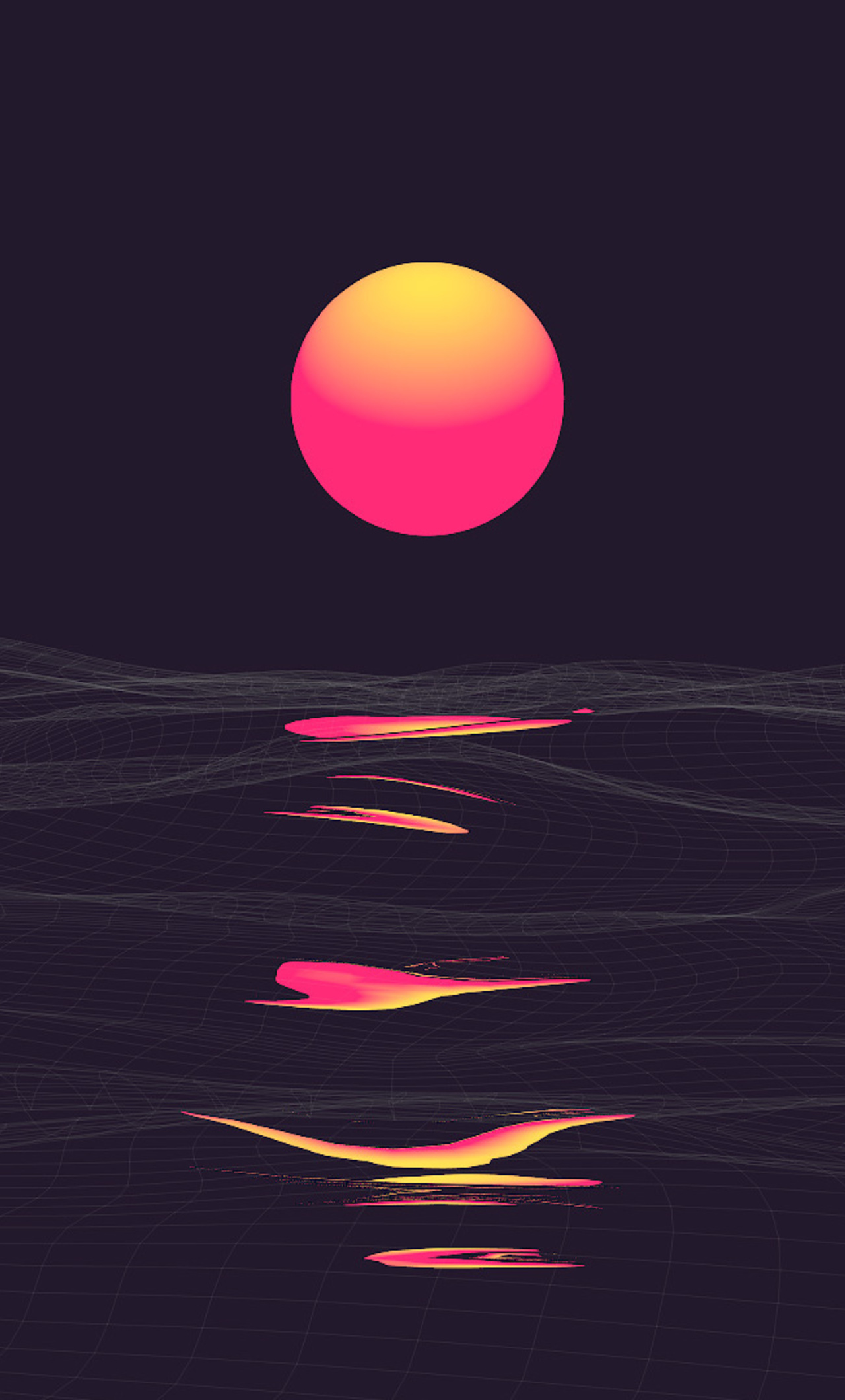 1280x2120  Обои Ocean Wave Vaporwave — Synthwave Wallpaper iPhone