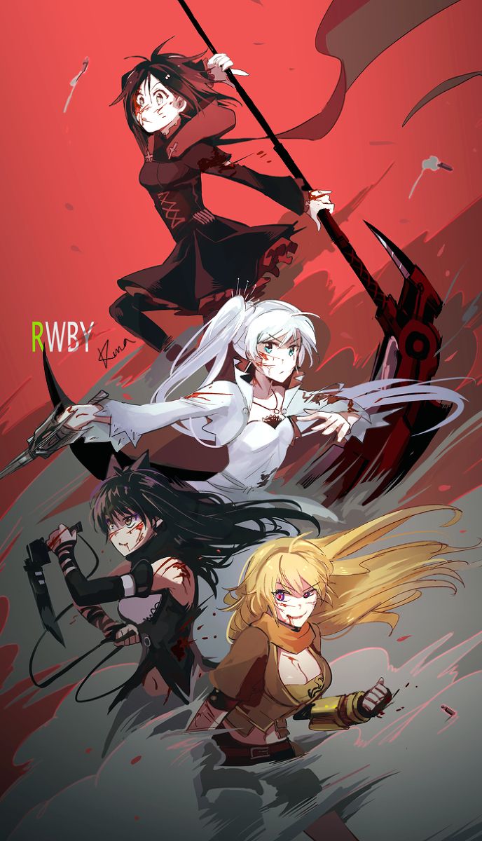 688x1200  Команда RWBY Кумы | RWBY | Rwby обои, Rwby аниме, Rwby