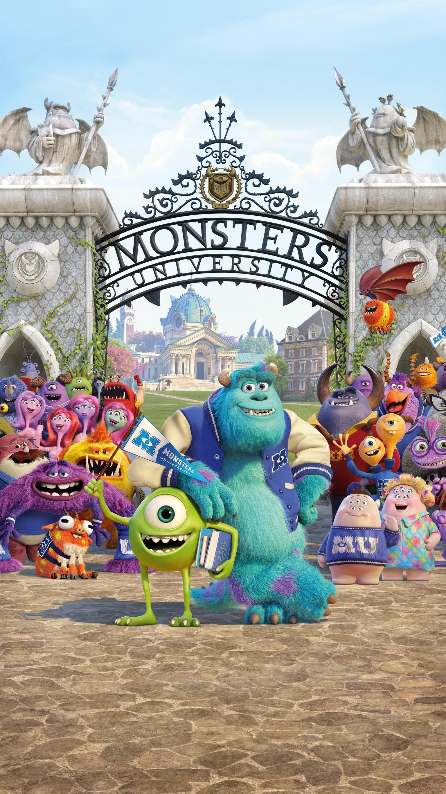 1536x2732 Университет монстров (2013) Телефон Обои | Moviemania | Университет монстров Disney monsters Pixar movies