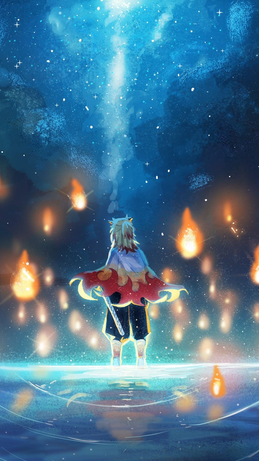 1080x1920  Обои для рабочего стола Demon Slayer Blue