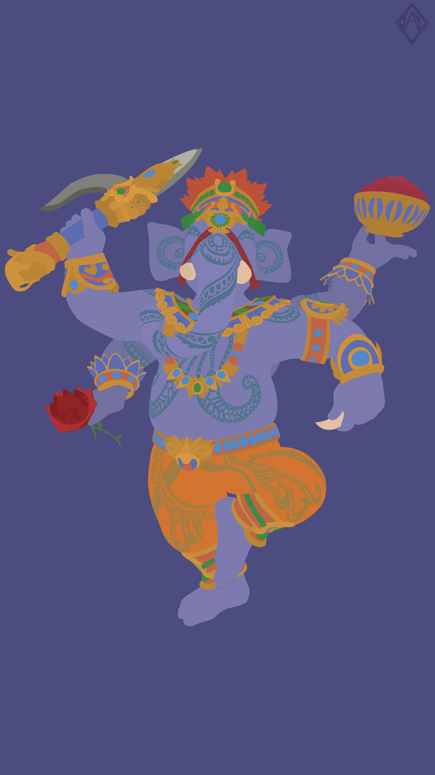 1440x2560  ArtStation - Поразить | Ганеша Минималистские обои