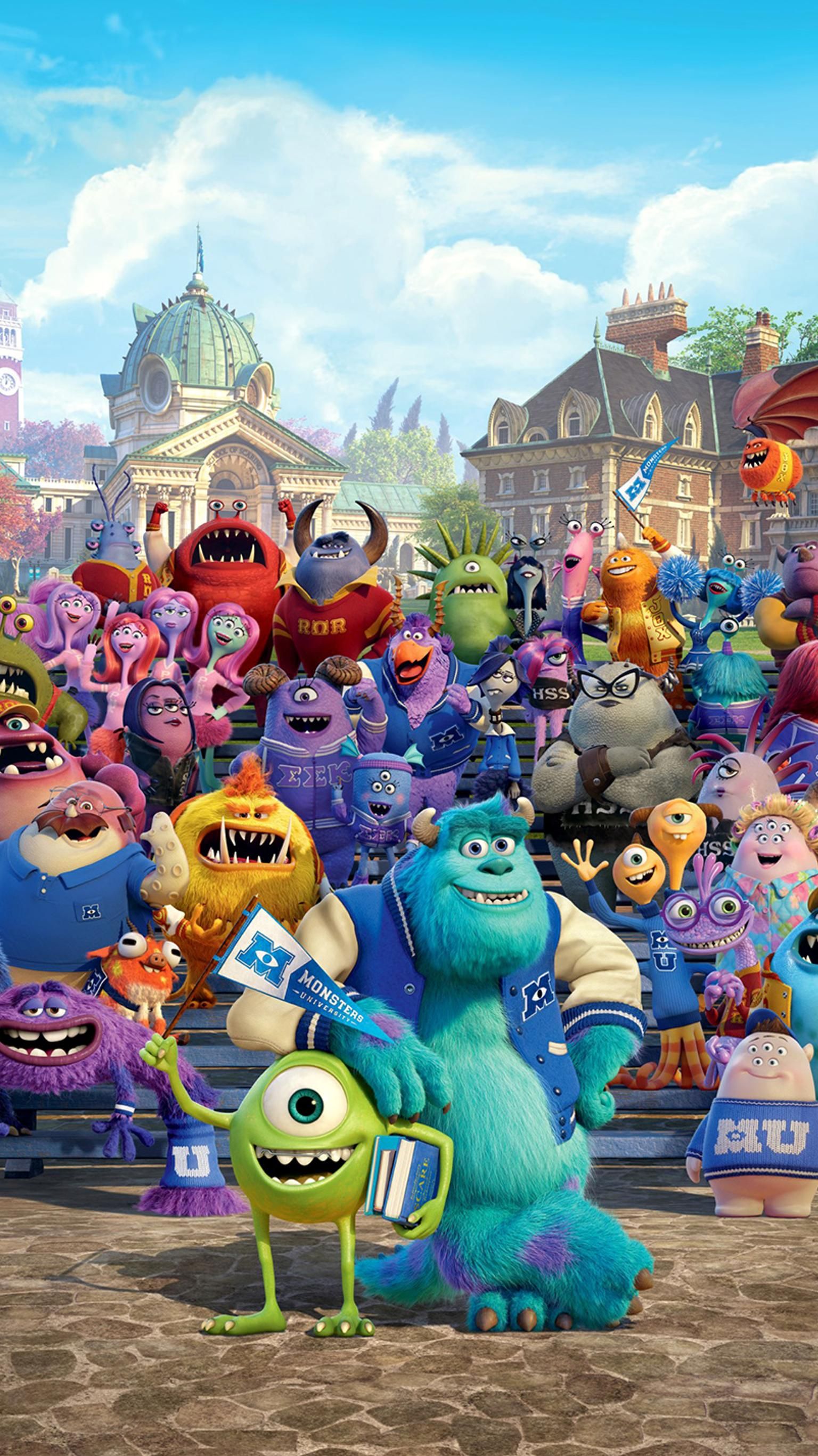 1536x2732 Monsters University (2013) Обои для телефона | Moviemania | Плакаты Диснея Симпатичные обои Дисней Университет монстров