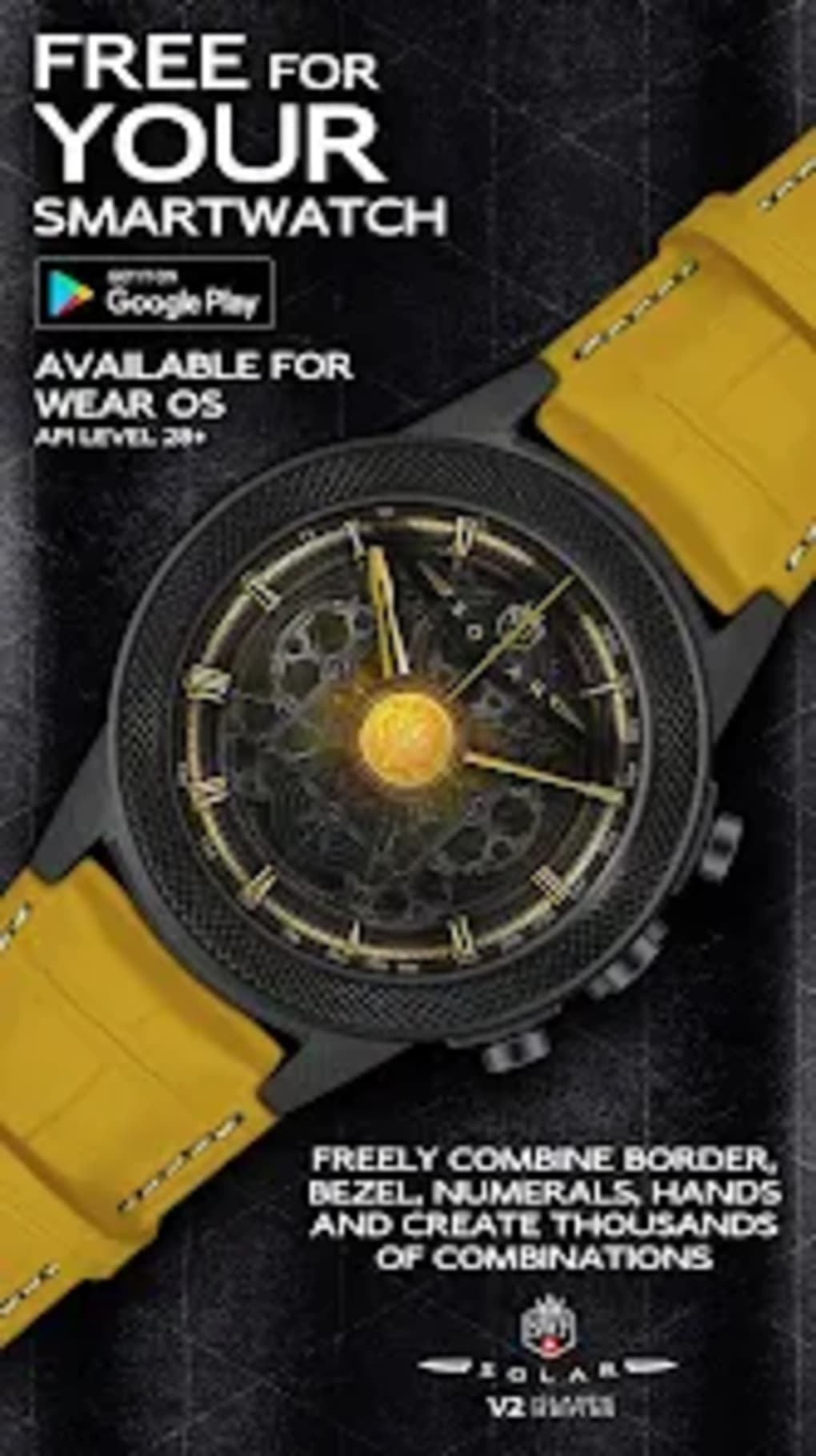 1020x1819  SWF Solar Analog Watch Face для Android — Скачать