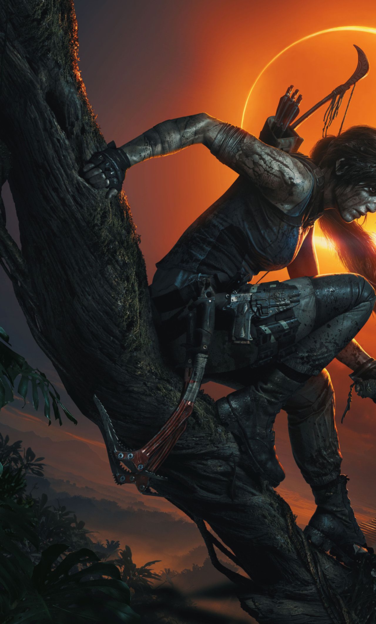 1280x2120  Картинка Tomb Raider Underworld Лара Крофт Девушки Дождь Игры 1080x1920