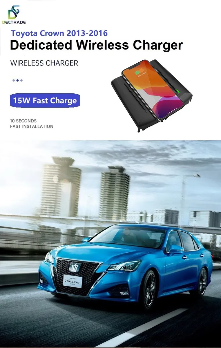 762x1200  15 Вт QI Автомобильное беспроводное зарядное устройство для быстрой зарядки для Toyota Crown 2012-2018 | eBay