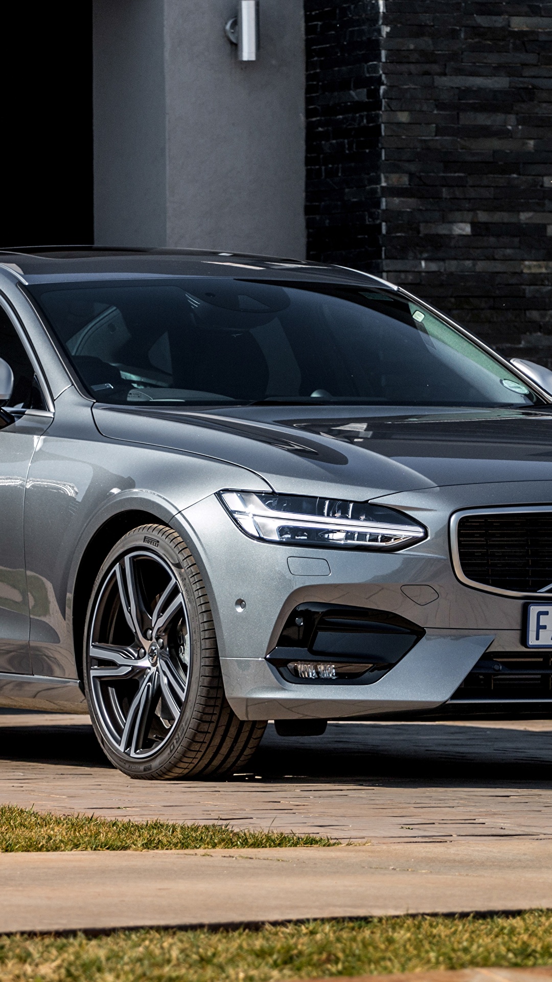 1080x1920  Фото Вольво 2017 S90 T6 R-Design серая машина Металлик 1080x1920