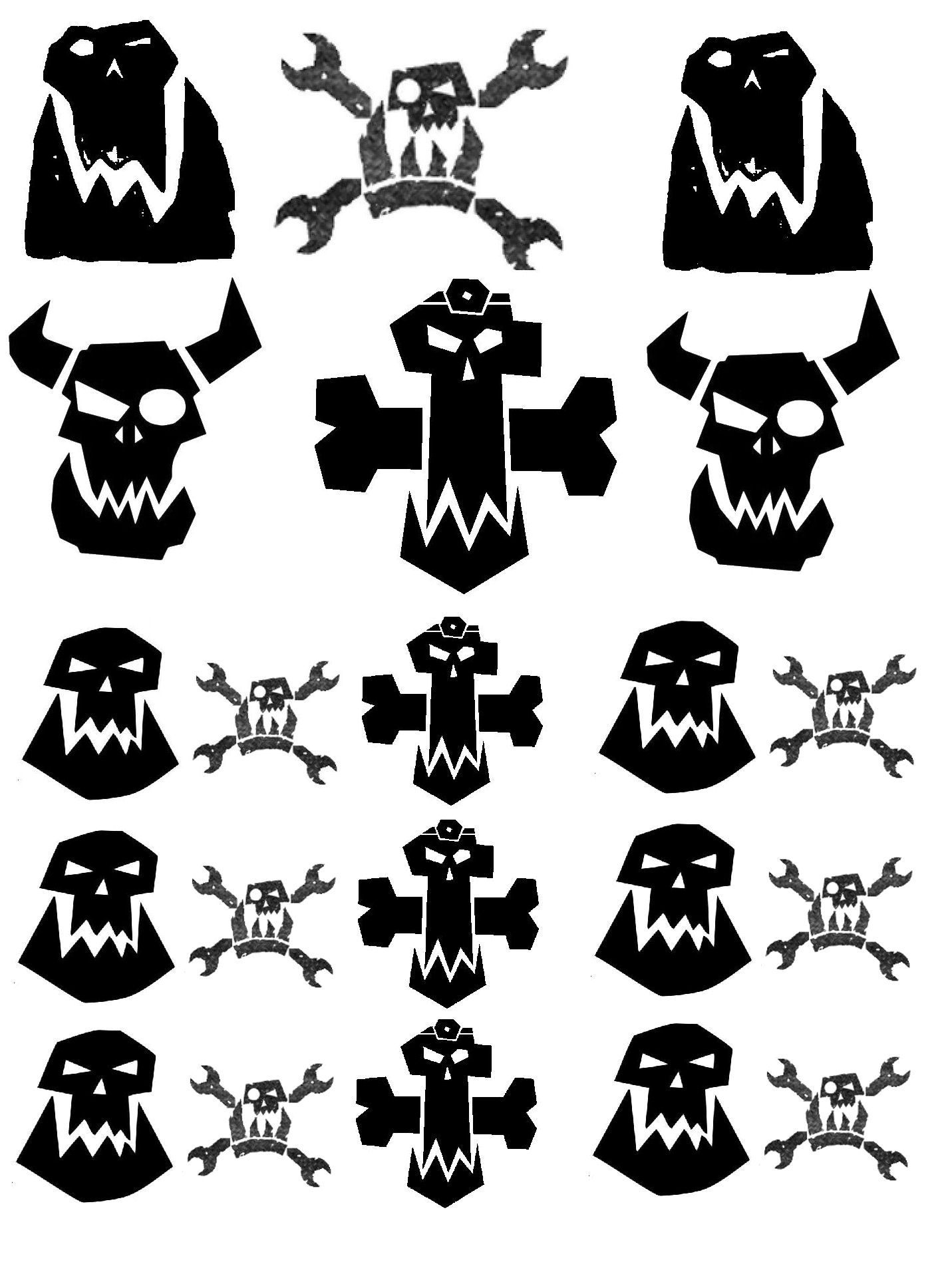 1431x1918  мне нужен был моно-логотип, так как я не умею рисовать в 2d (но почему-то могу в 3d), я жульничаю, распечатываю его лазером, приклеиваю… | Вархаммер фэнтези, Орки 40к, Вархаммер 40к