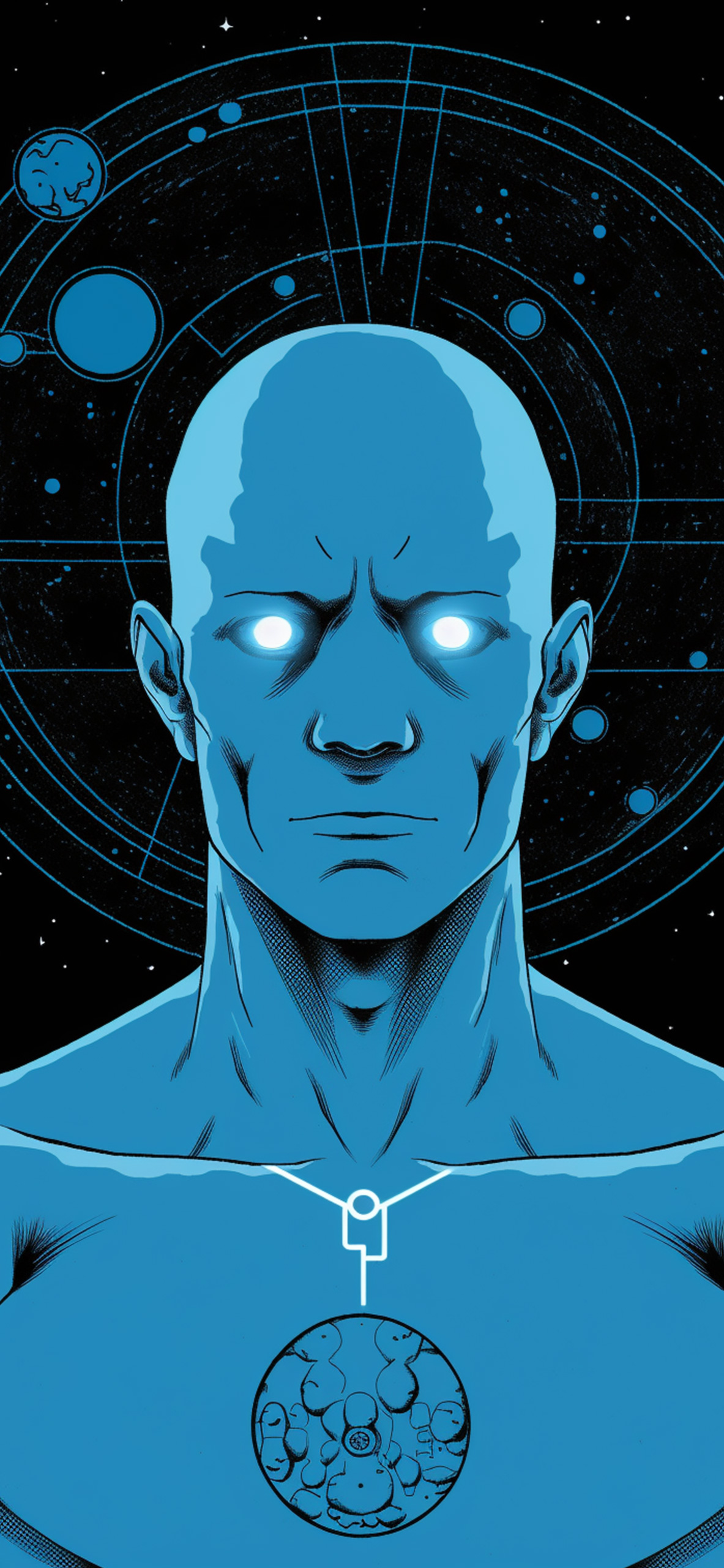 1183x2560  Обои Доктор Манхэттен из комиксов DC - Доктор Манхэттен Обои