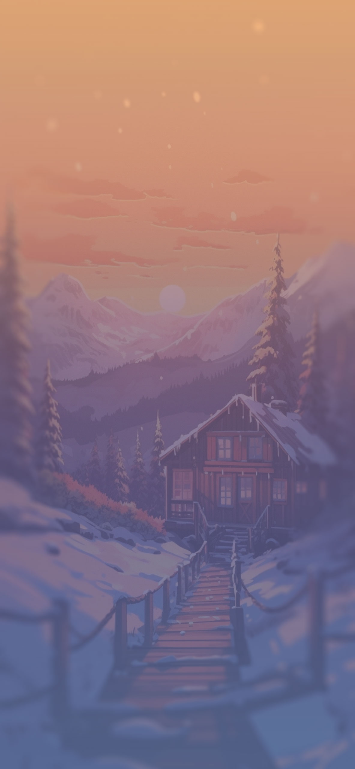 1183x2560  Зимние горы Хижина Уютные обои - HD Зимние обои