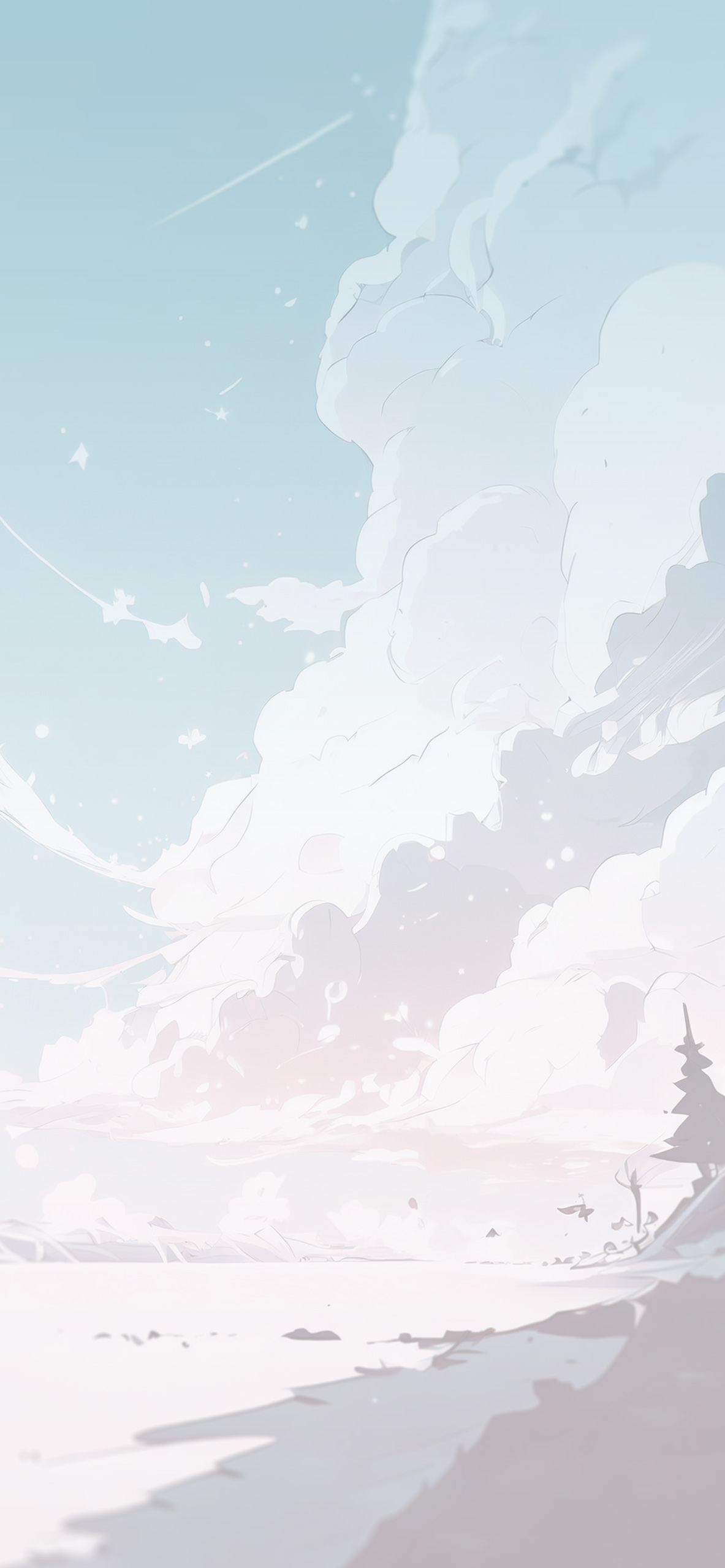 1183x2560  Зимние облака белые обои - белые эстетические обои для телефона