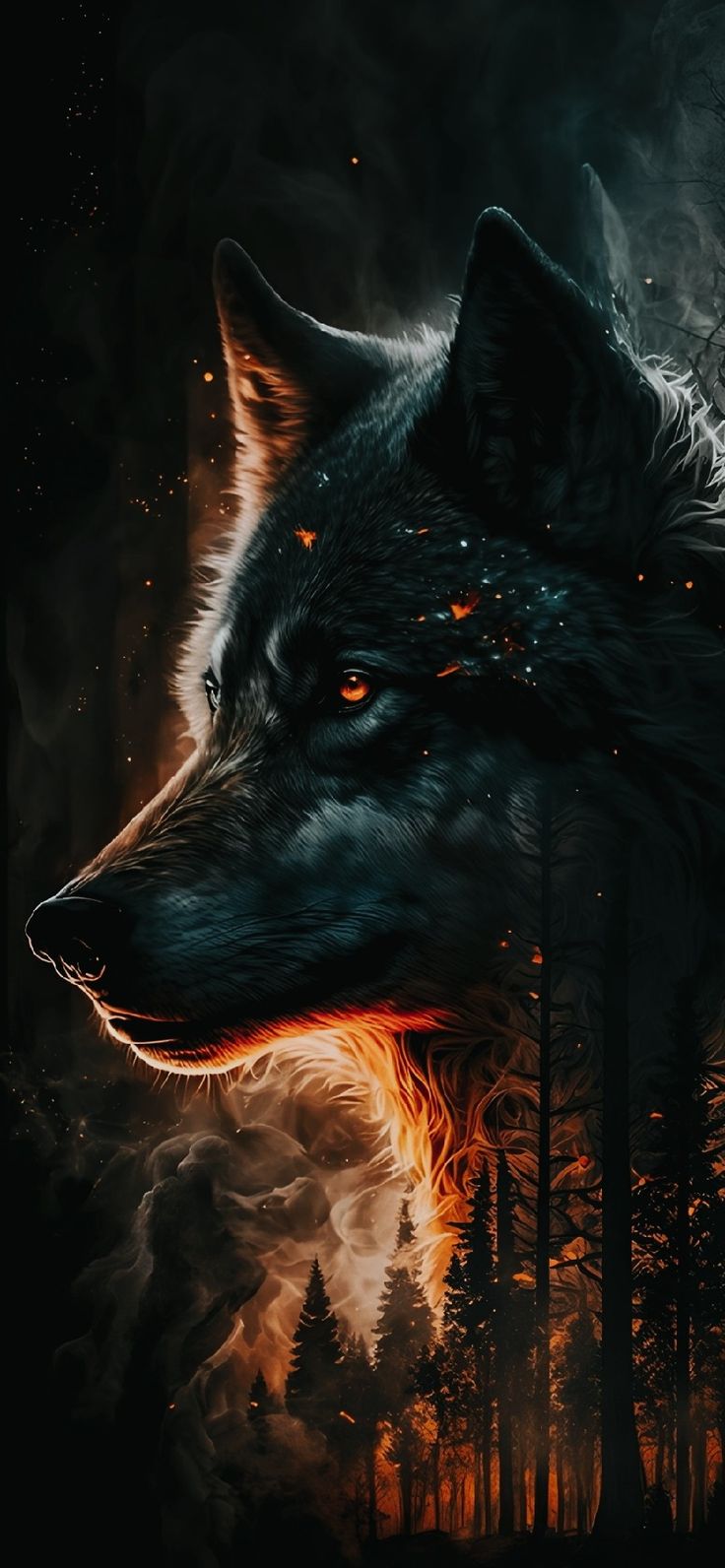 736x1592  100+] Обои «Водный и огненный волк» | Обои.com
