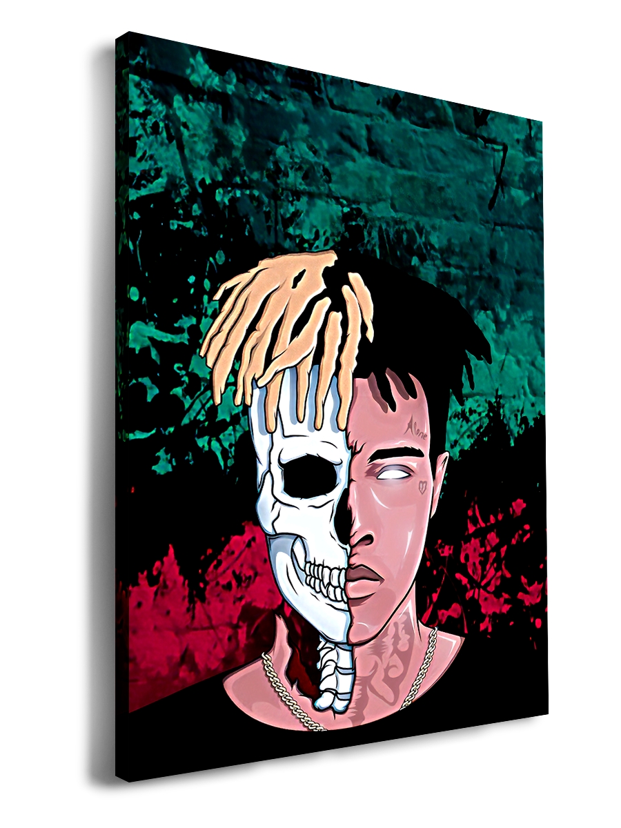 900x1200  Картина DRABS Рэпер xxxtentacion Skull - купить в Москве, цены на Мегамаркет
