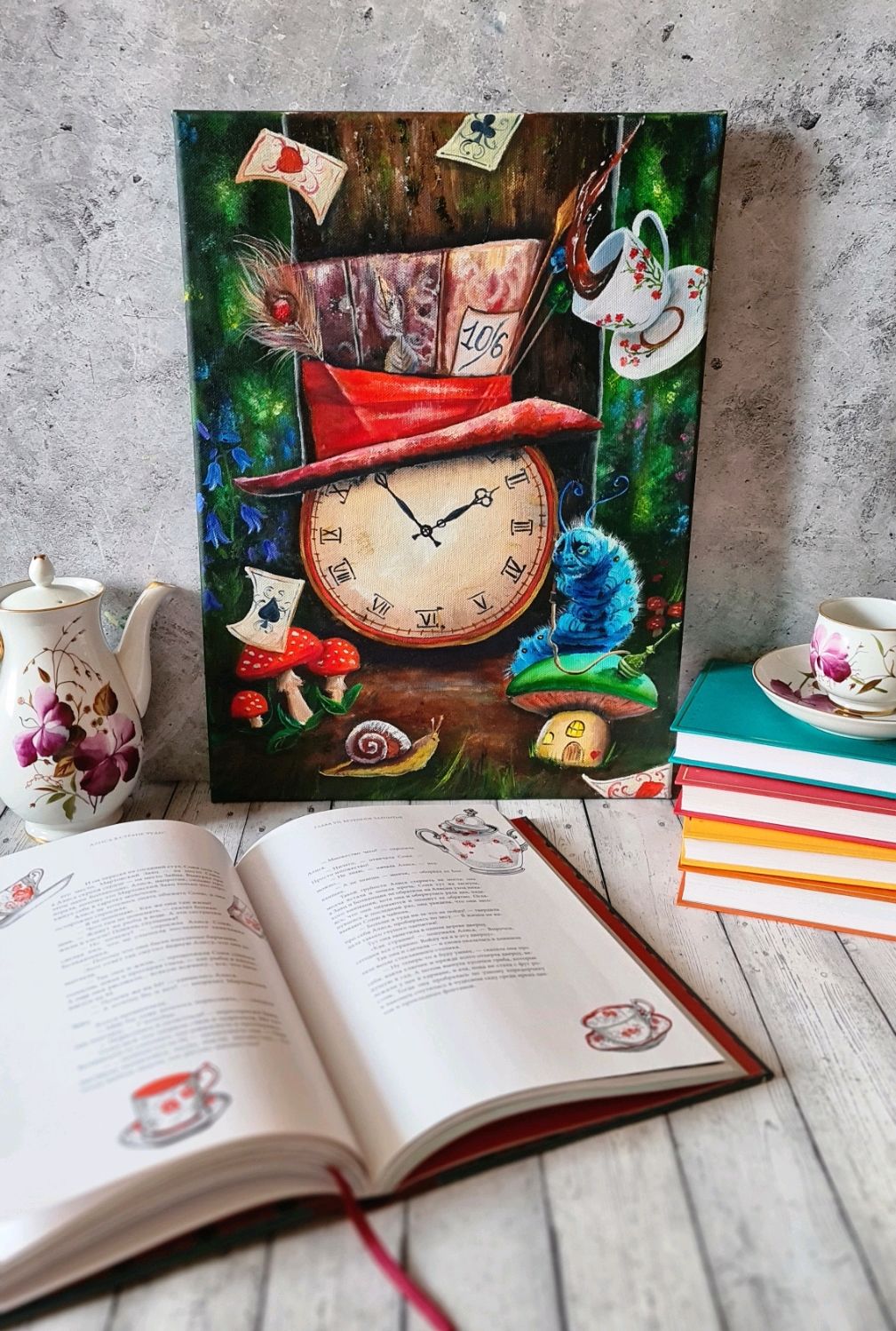 1009x1499  Картина маслом Алиса в стране чудес в интернет-магазине Ярмарка Мастеров по  цене 3400 ₽ – TMA9CBY | Картины, Санкт-Петербург - доставка по России