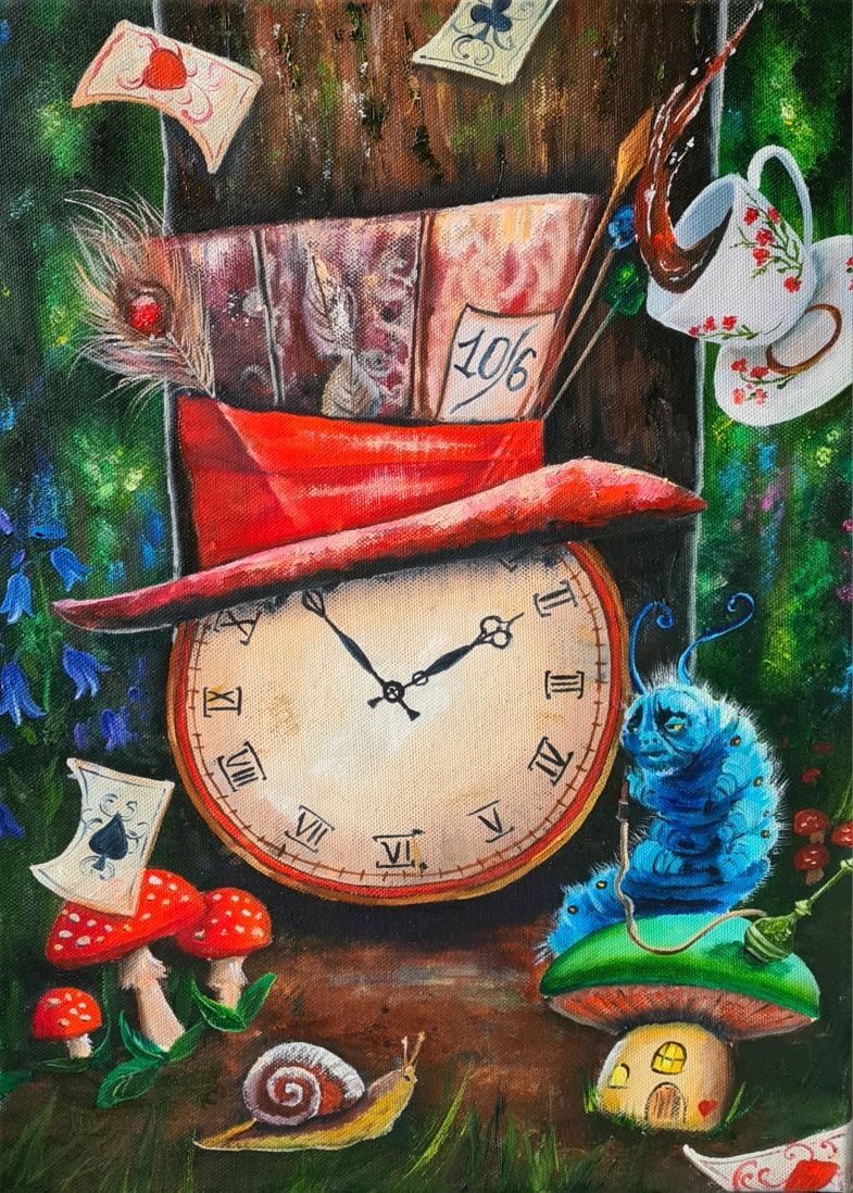 785x1098  Картина маслом Алиса в стране чудес в интернет-магазине Ярмарка Мастеров по  цене 3400 ₽ – TMA9CBY | Картины, Санкт-Петербург - доставка по России