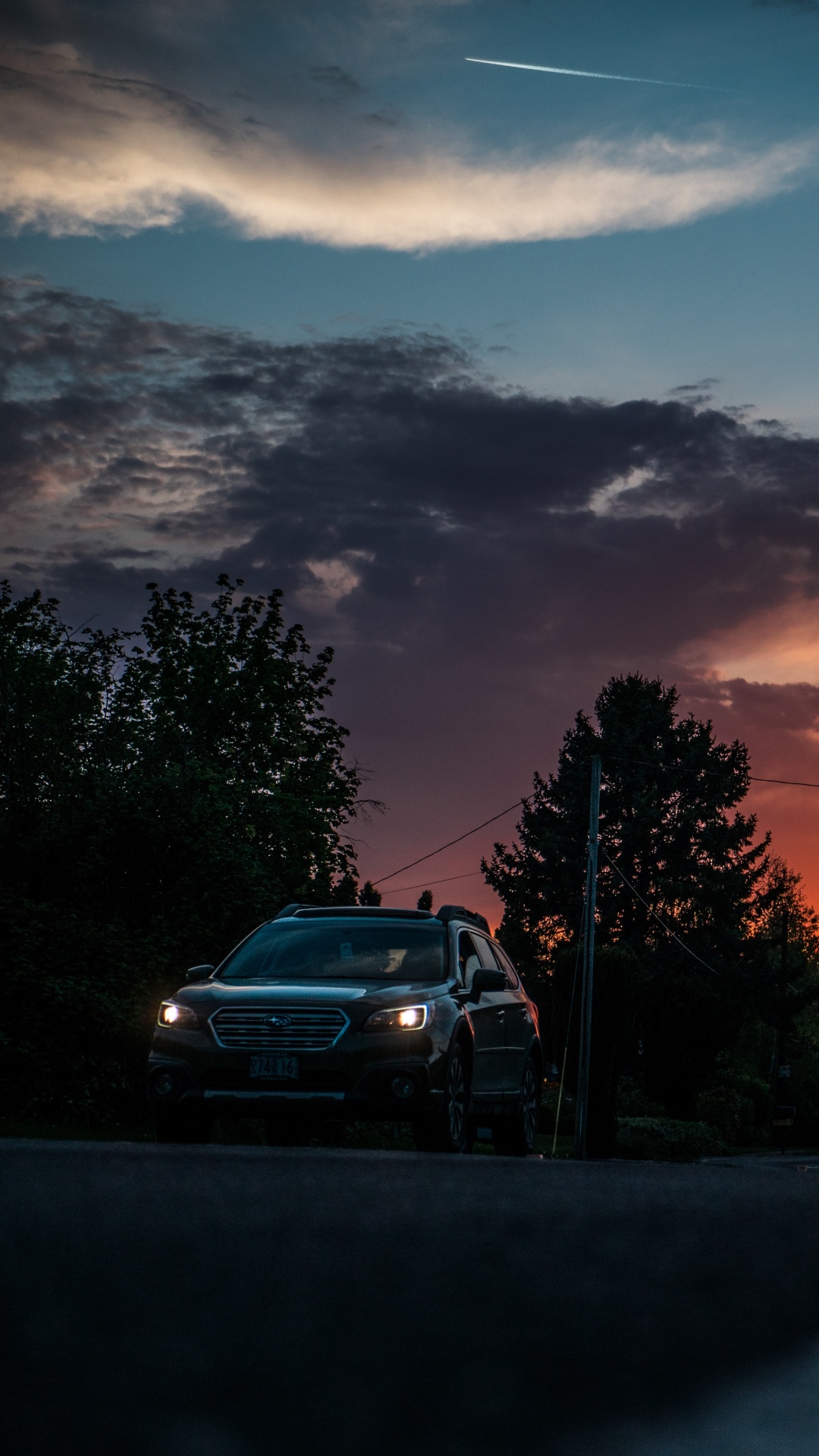 1080x1920  Обои авто, закат, дорога, ночь, облако на телефон Android, 1080x1920  картинки и фото бесплатно