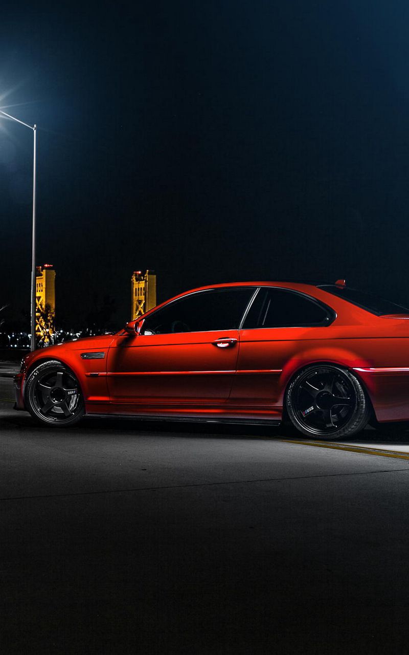 800x1280  Скачать 800x1280 bmw, m3, e46, авто, красный, вид сбоку, ночь обои,  картинки samsung galaxy note gt-n7000, meizu mx2