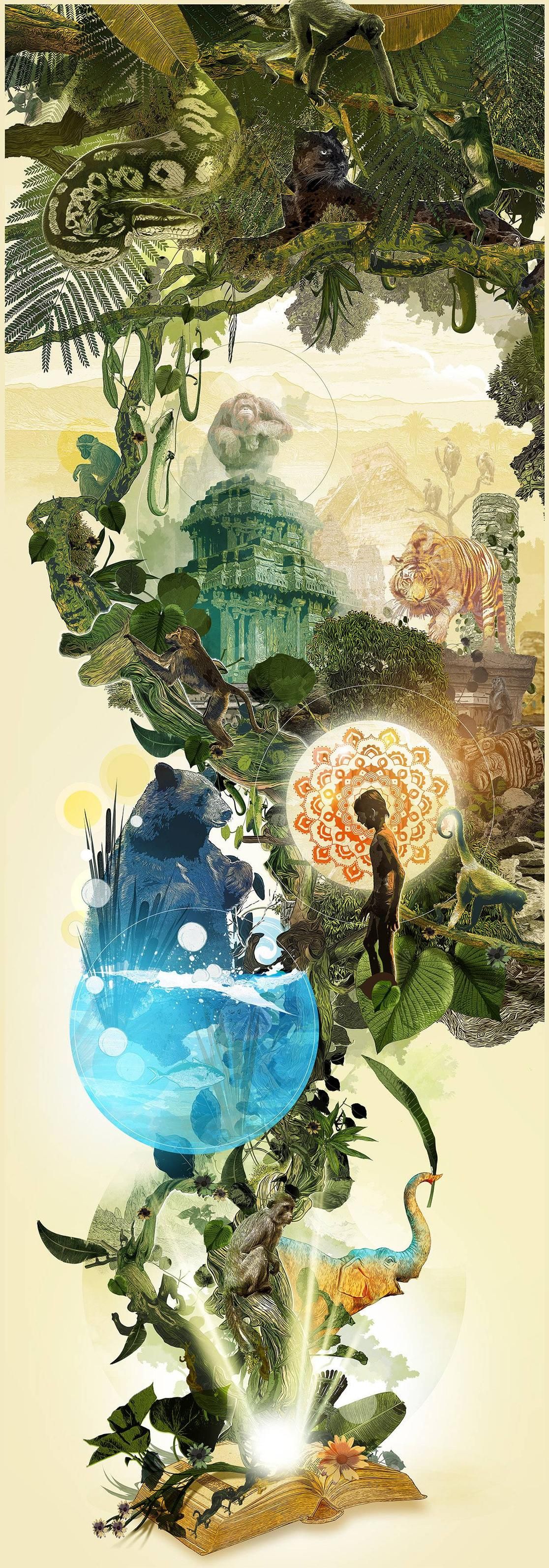 1116x3184   Книга джунглей (2016) [1116 x 3184] HQ Backgrounds | HD обои Галерея | Gallsource.com | Тату книга джунглей Искусство Диснея 