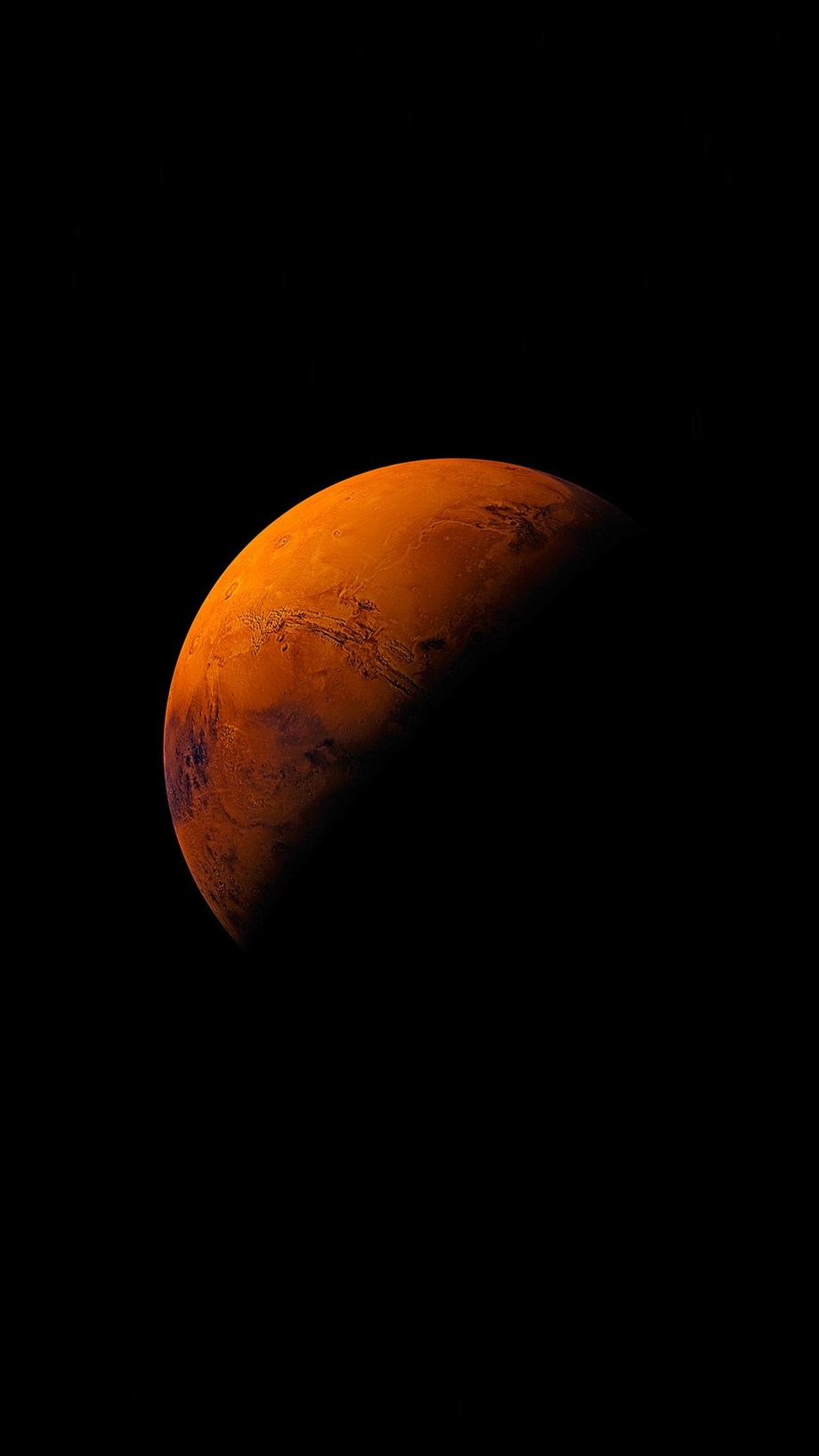 920x1636   Mars planet apple dark space orange Загрузить бесплатные обои для телефона