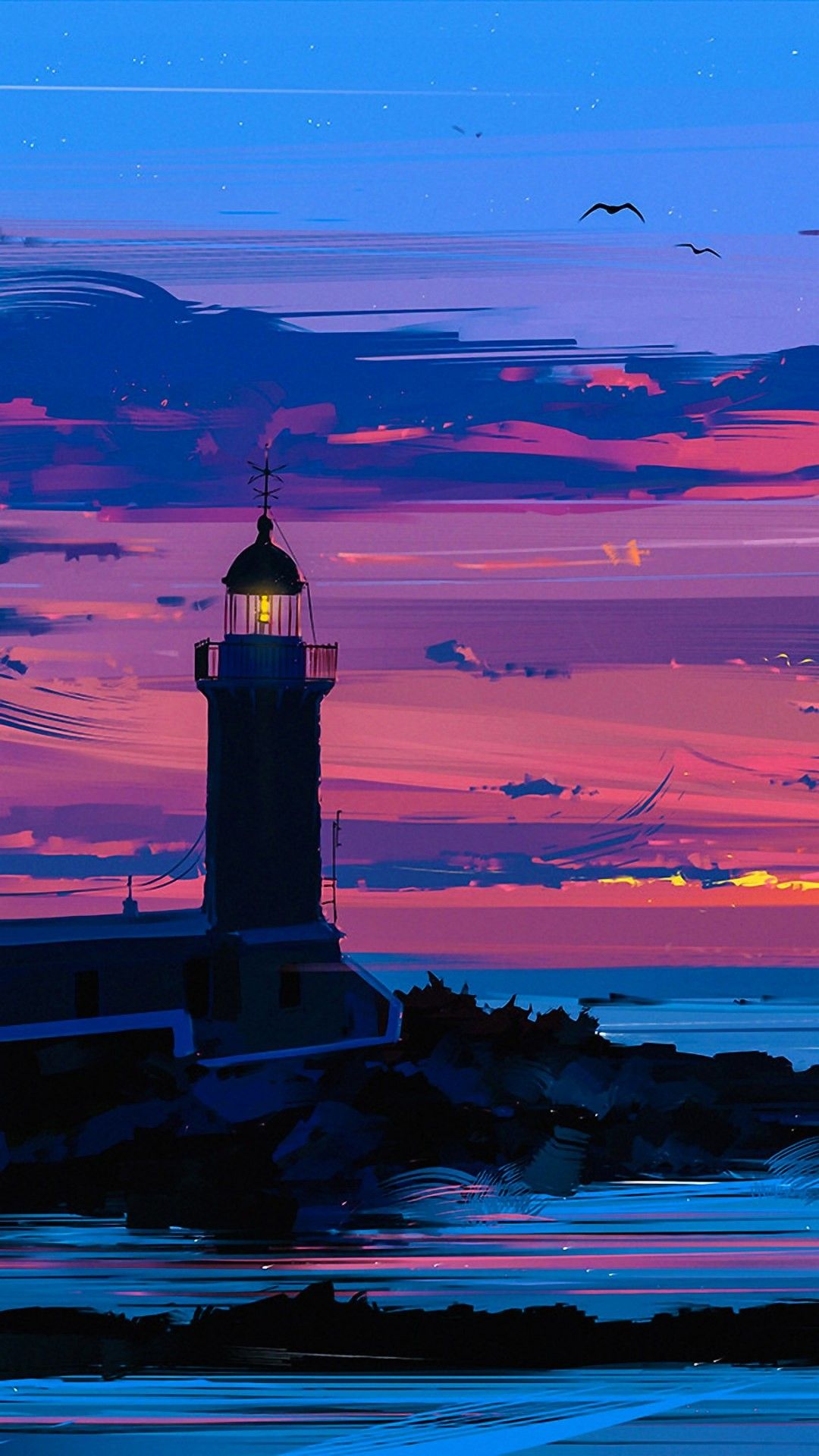 1080x1920 Lighthouse Storm Wallpapers - Обои Cave