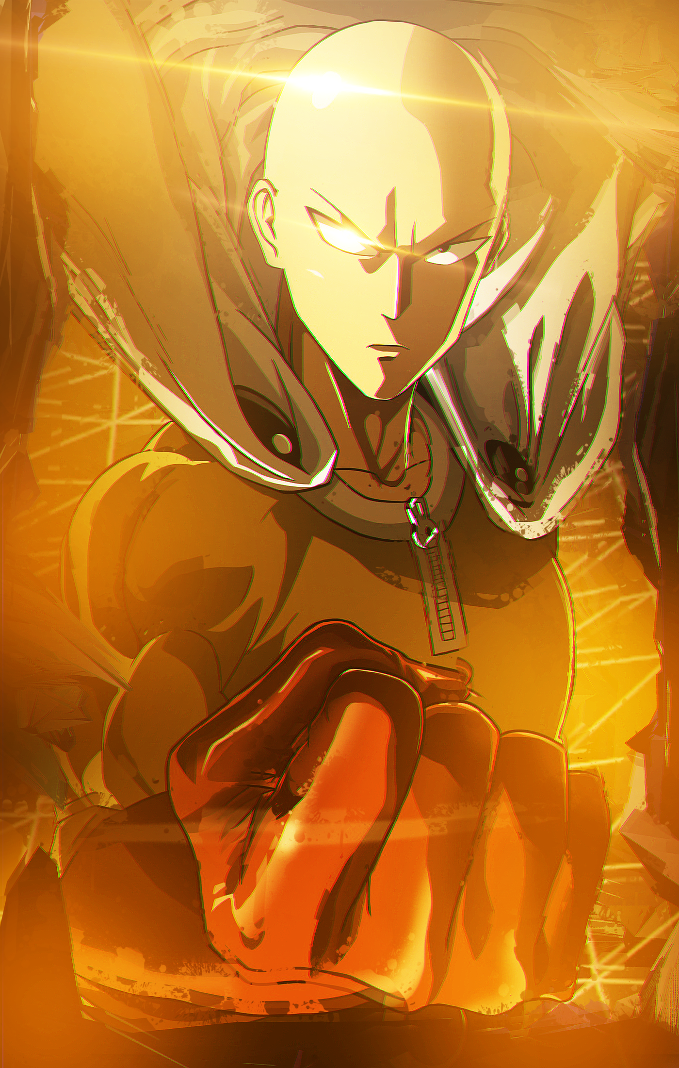 1400x2200   Я сделал обои Сайтамы для мобильных устройств: OnePunchMan