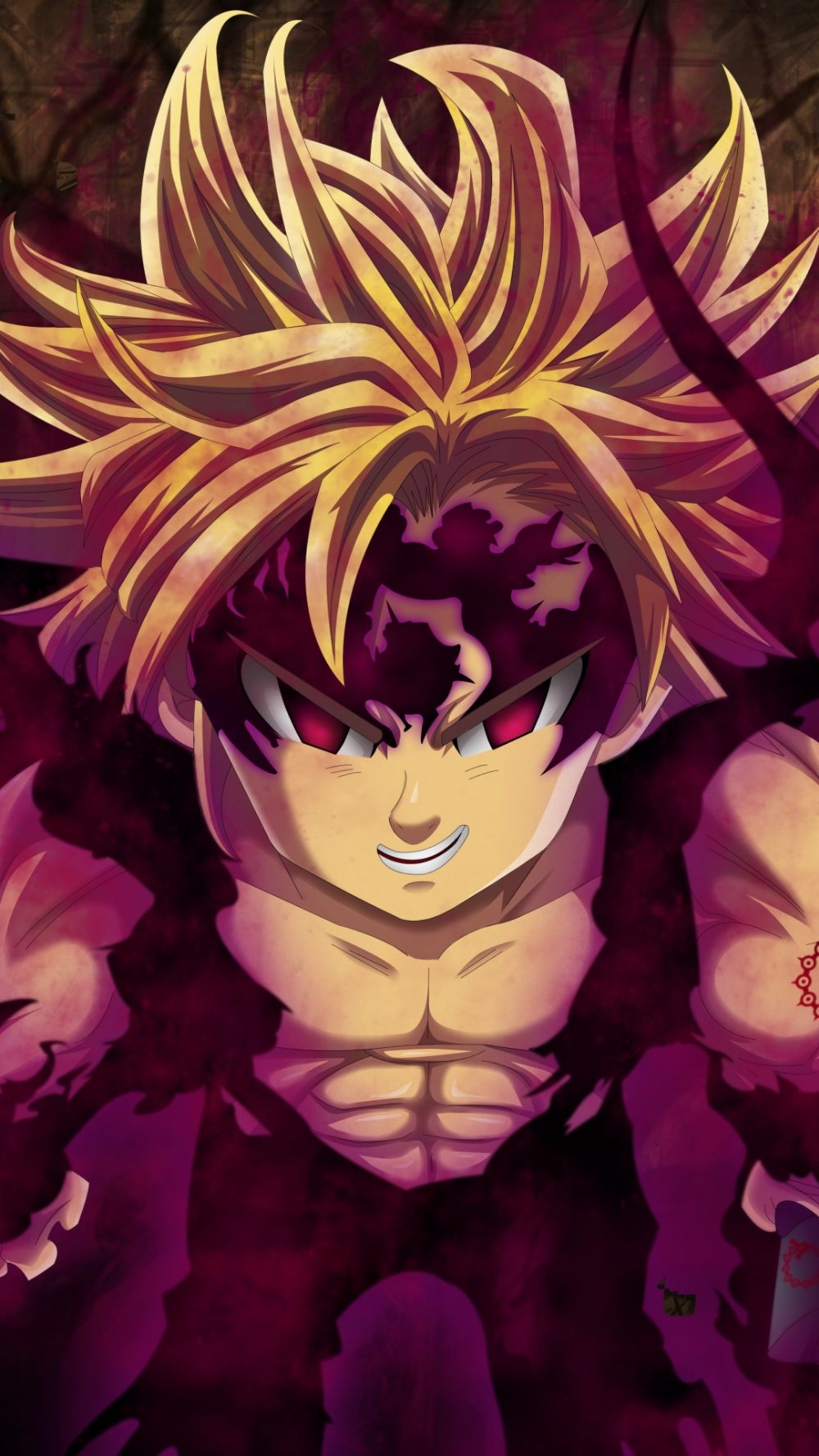 1000x1777 Meliodas Anime The Seven Deadly Sins Meliodas (The Mobile Deadly Sins) (1080x1920) Обои | Аниме обои Семь смертных грехов аниме Король демонов аниме