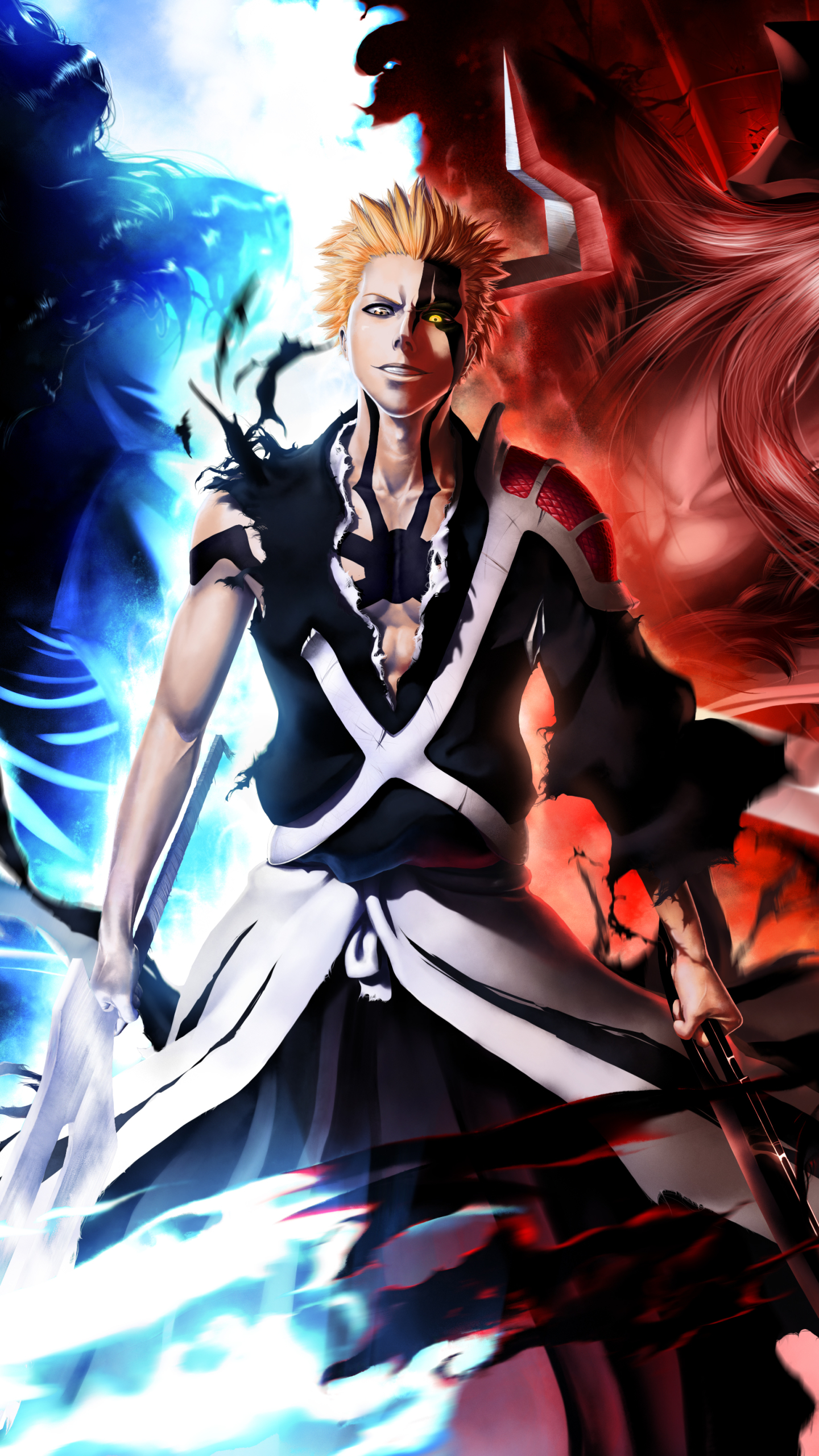 1440x2560  Bleach - Ichigo Kurosaki Vs Yhwach HD wallpaper download 