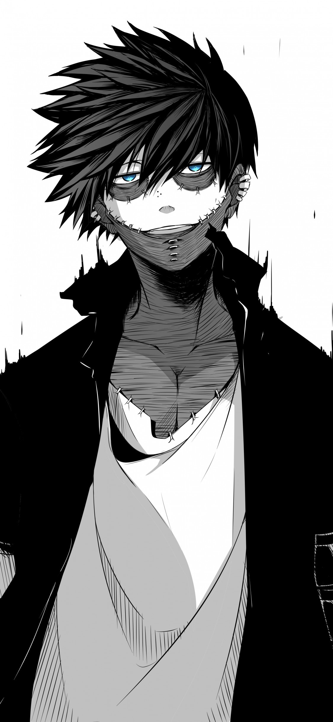 1125x2436  Dabi Boku No Hero Academia Manga - Dabi Black And White - 1125x2436 Обои - teahub.io 