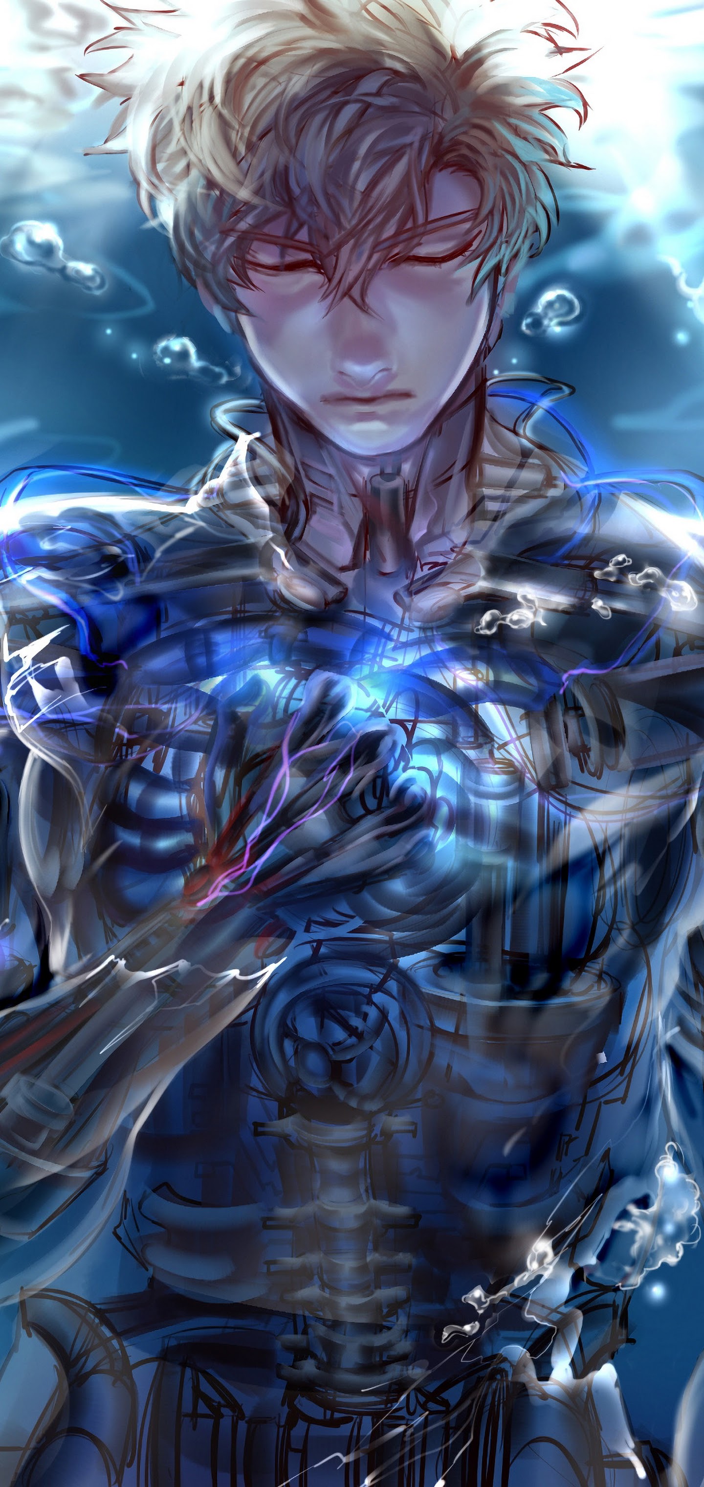 1440x3040  Genos One Punch Man 4K Обои One Punch Man 4K # 25 