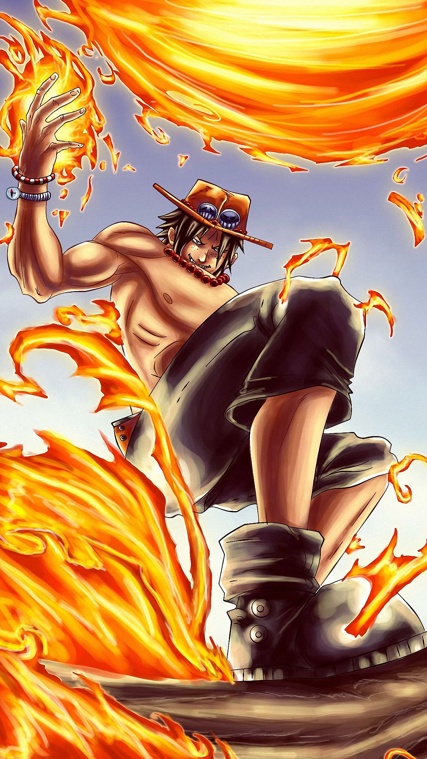 1440x2560 Portgas D Ace - One Piece iPhone 6s Обои HD One piece wal...