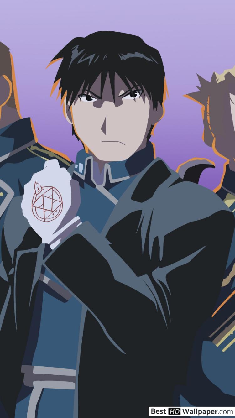 750x1334   Стальной алхимик - Команда Роя Мустанга HD скачать обои 