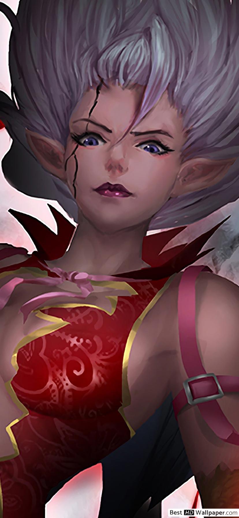 828x1792  Fairy Tail - Mirajane Strauss Сатана Soul HD обои скачать 