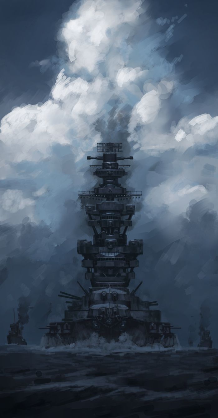 700x1344  Pin от Михайло Біас на тему Военные (Искусство) | Мир военных кораблей обои Линкор Ямато Военный корабль 