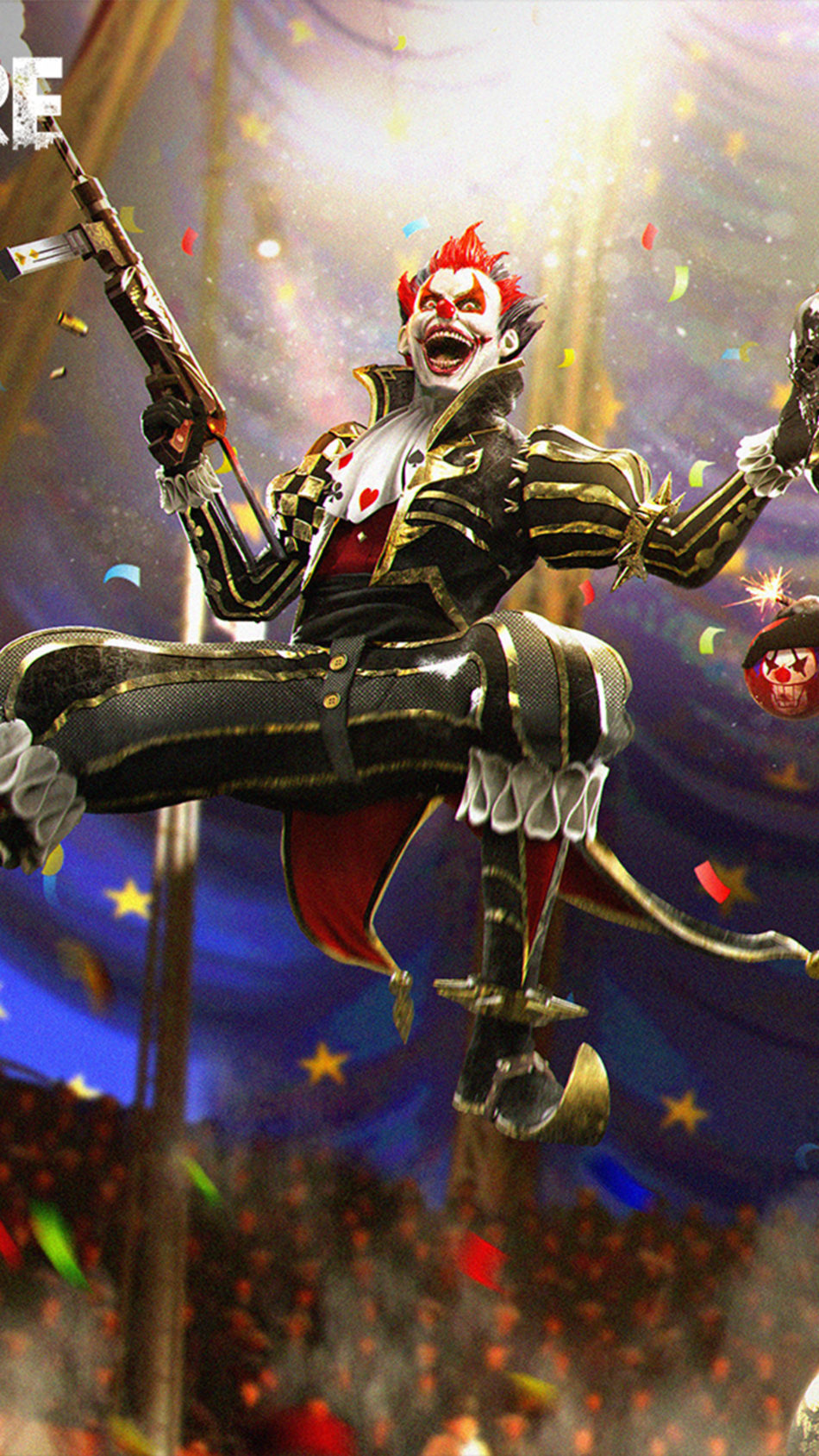 950x1689 Night Clown Garena Free Fire 4K Ultra HD Mobile Wallpaper