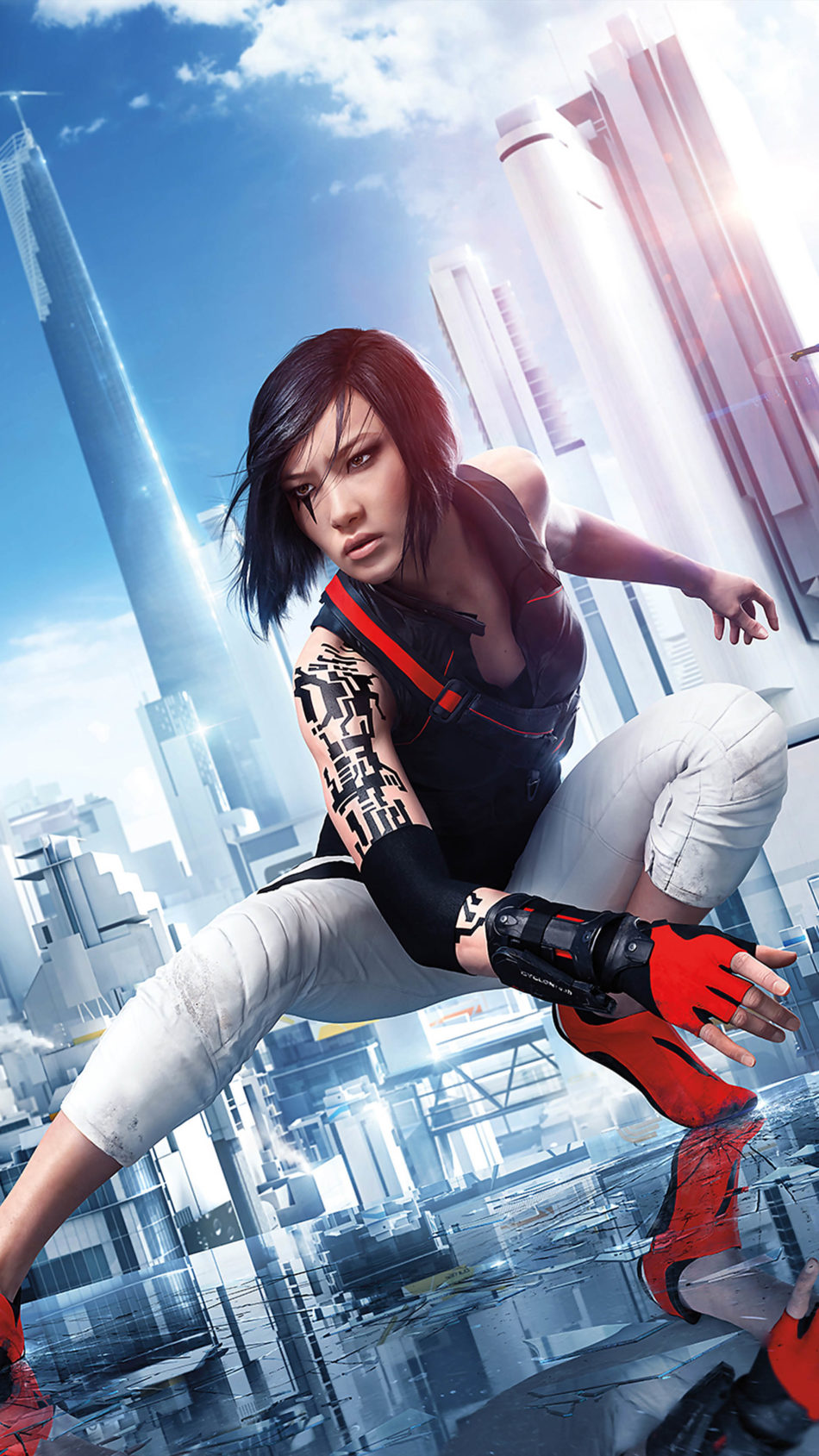 950x1689  Mirrors Edge Catalyst Постер с игрой 4K Ultra HD Мобильные обои 