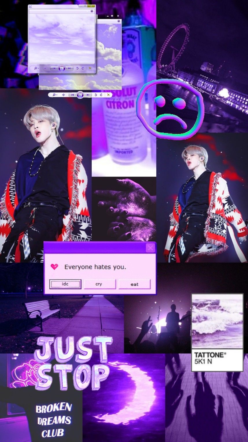 858x1527   Jimin Purple Aesthetic Wallpaper