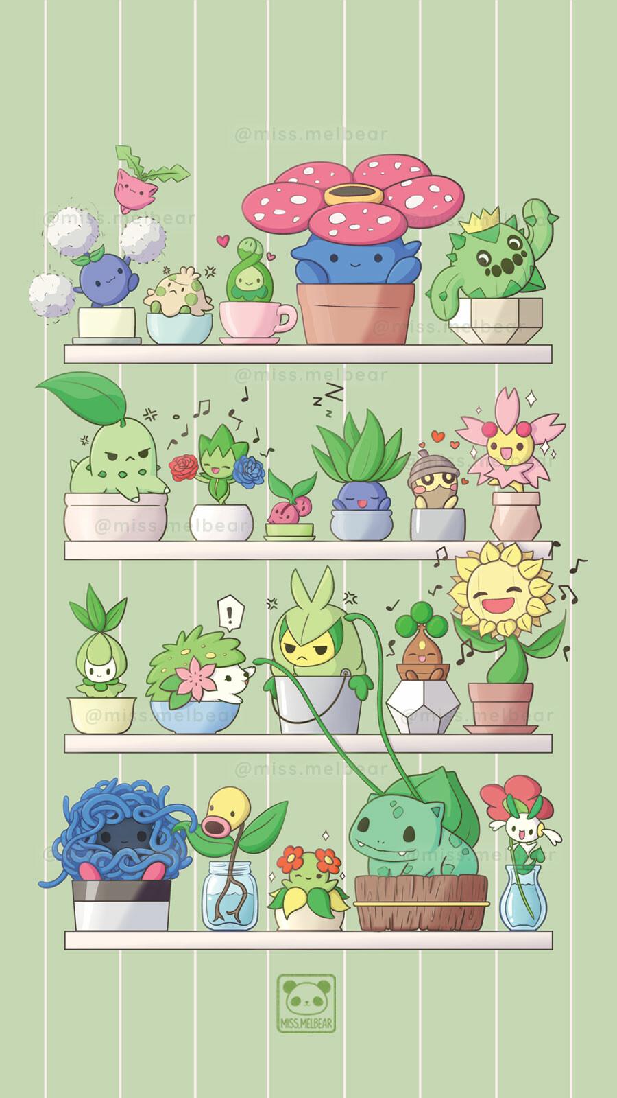 900x1600  ArtStation - {эстетический покемон} Grasshone Edition__ Персонажи игры Melissa Gon. # 6 #plus #wallpaper | Фоны с покемонами Симпатичные обои с покемонами Мультяшные обои 