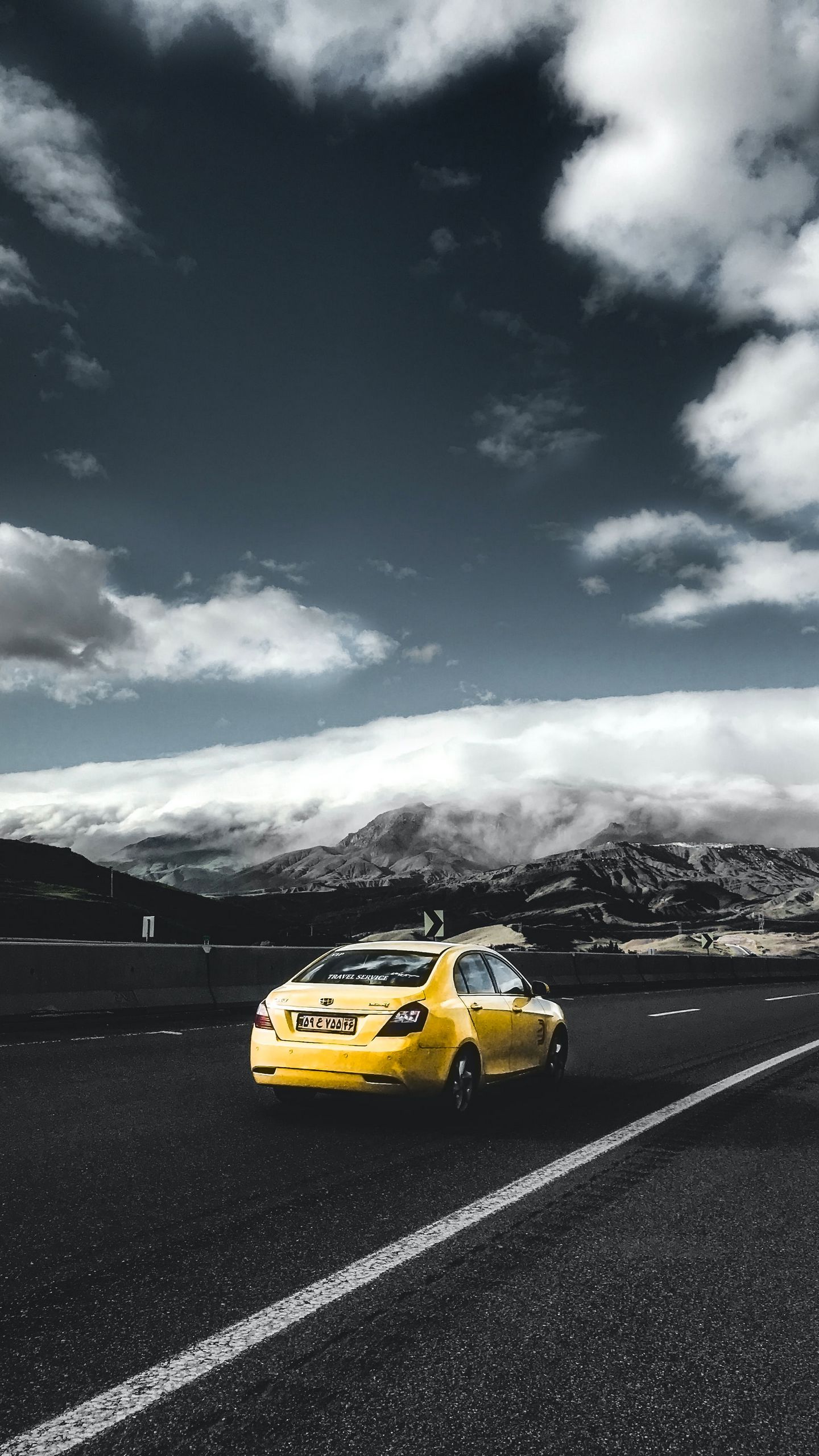 1440x2560  Download wallpaper 1440x2560 geely car rear view yellow road qhd  samsung galaxy s6 s7 edge note lg g4 hd background