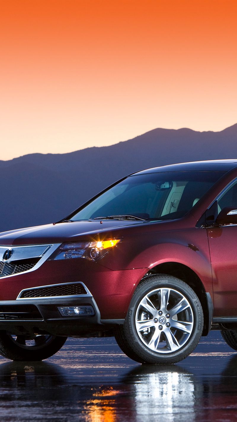 800x1420   Скачать обои 800x1420 acura mdx бордовый стиль вид сбоку мокрый асфальт закат горы автомобиль iphone se / 5s / 5c / 5 for parallax hd background