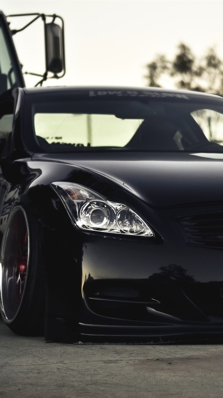 750x1334 Черный автомобиль Infiniti G37 750x1334 iPhone 8/7 / image / 6