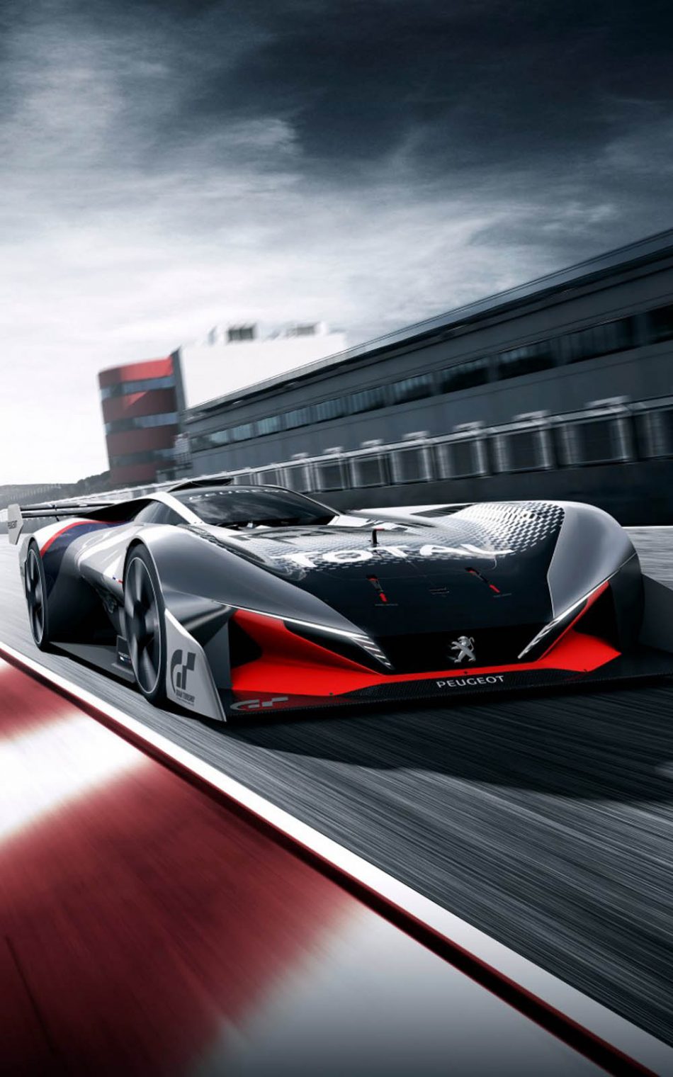 950x1520  Peugeot I750 R Hybrid Vision Gran Turismo Concept 4K Ultra HD Мобильные обои